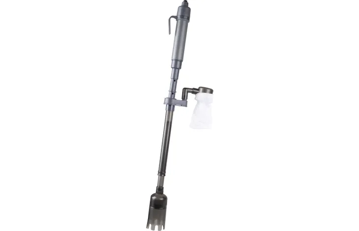 Batteridriven dammsugare till akvarium att hålla ren på botten till fiskarna