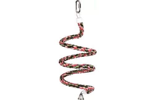 Flexibelt rep i spiral till papegojor och andra fåglar att montera i buren eller voljären