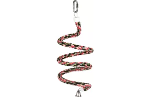Flexibelt rep i spiral till papegojor och andra fåglar att montera i buren eller voljären