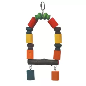 Färgglad gunga med träbitar 13 cm
