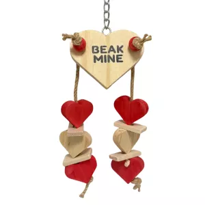 Fågelleksak Trähjärtan 20 cm