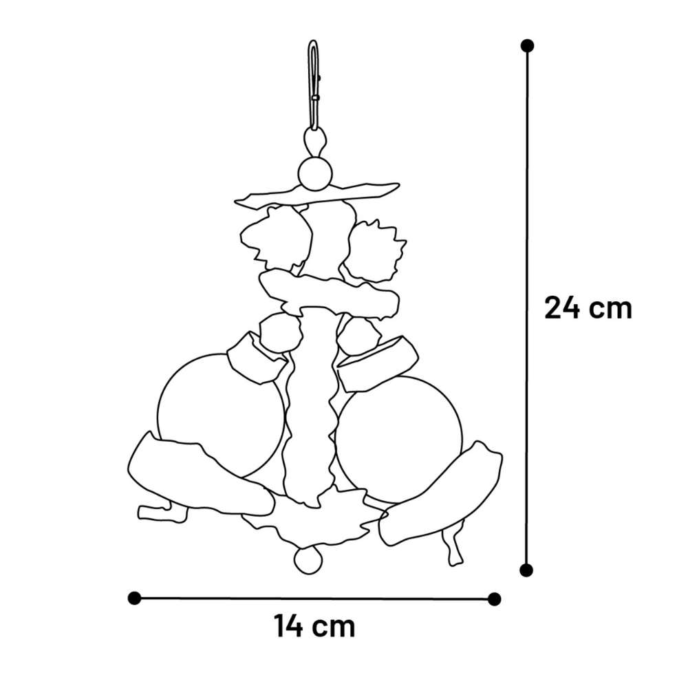 Hängleksak Ivy 24 cm med kokos, spiral och stjärnor