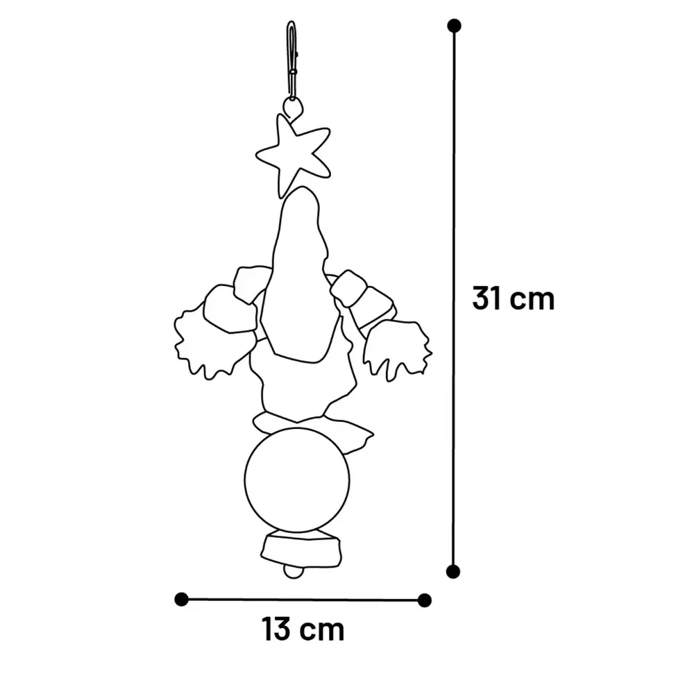 Hängleksak Habi 31 cm med stjärna, papper och rep