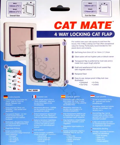 Information om catmate 4-vägs lucka till katter