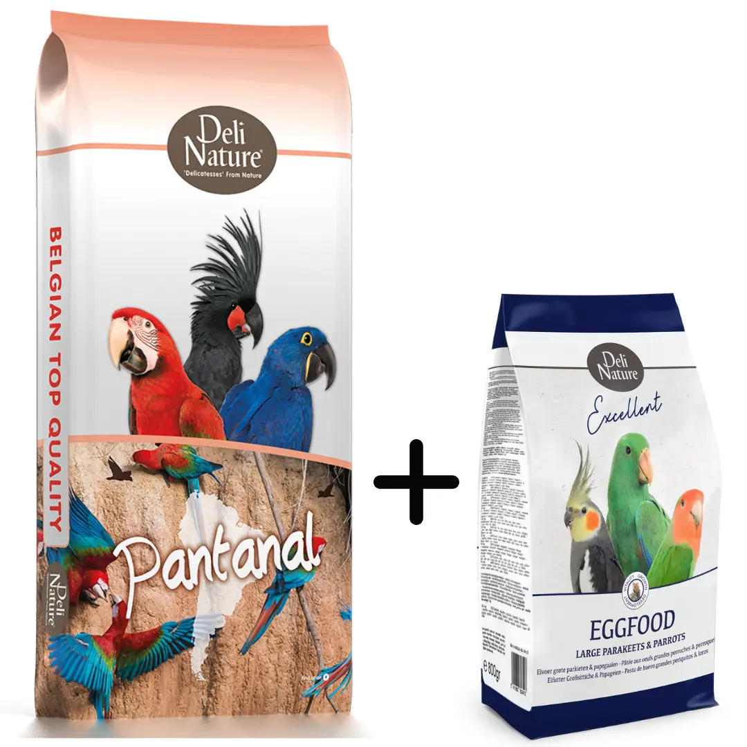 23 - Pantanal Papegojblandning 12,5 kg + Parakit och Papegoj Äggfoder 800g