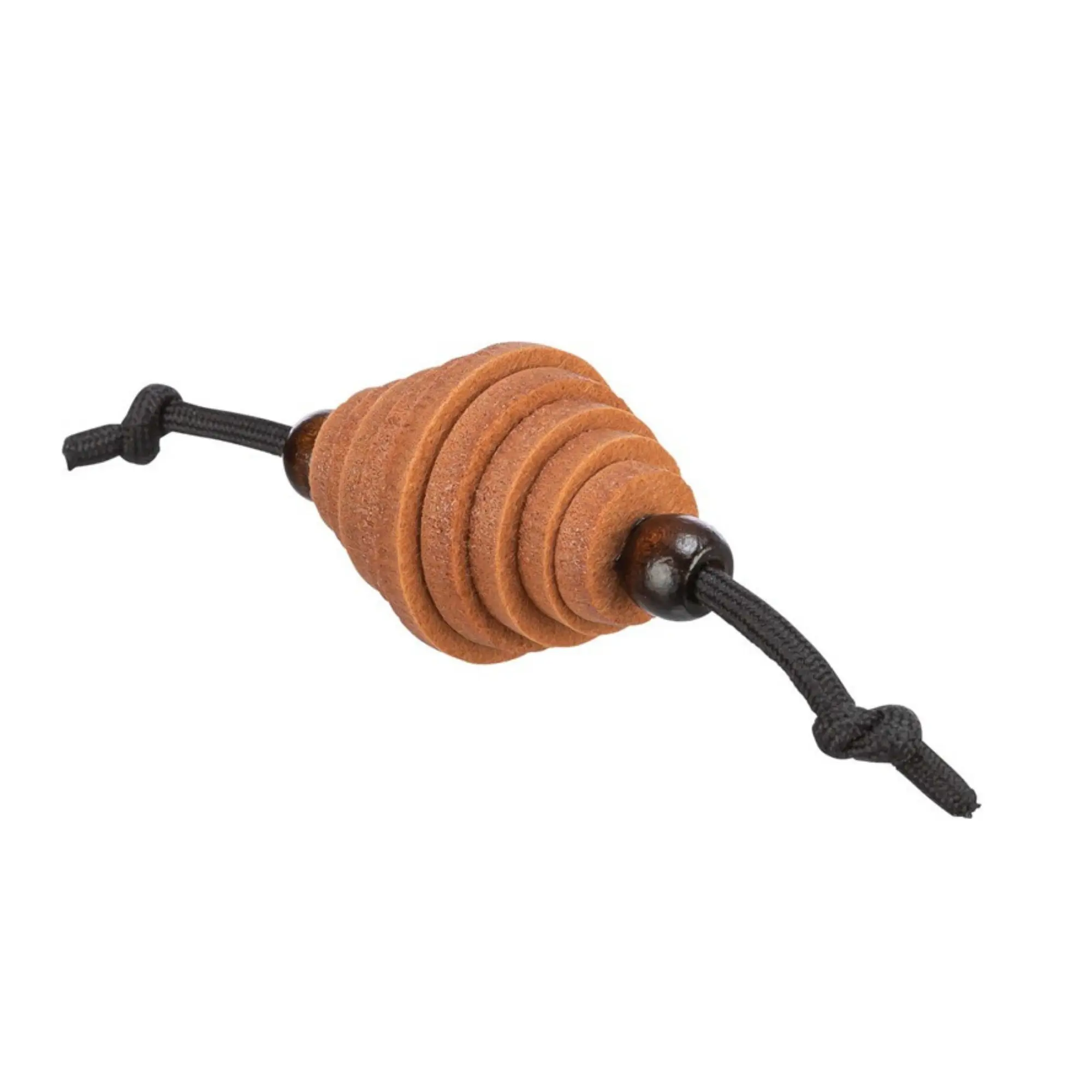 Rugbyboll med rep filt trä 13 cm