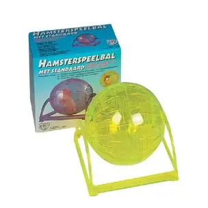 Lekboll för hamster med ställning