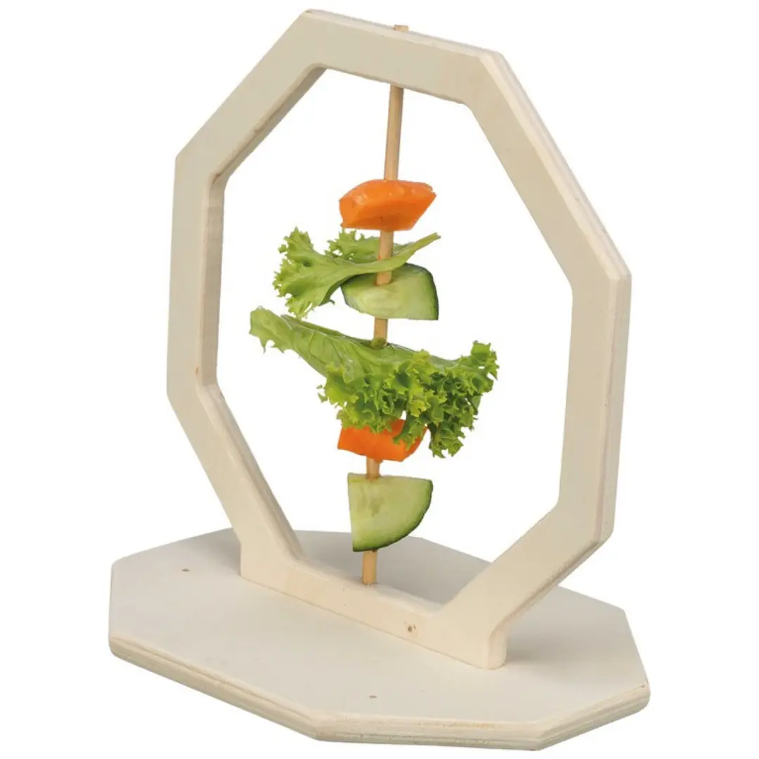 Grönsaksställ i trä för fåglar och smådjur