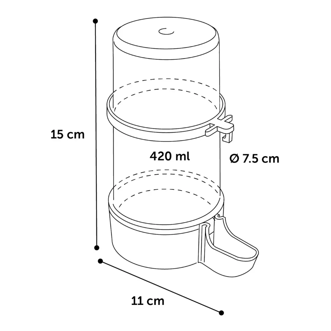 Vatten- foderautomat Blå 420 ml