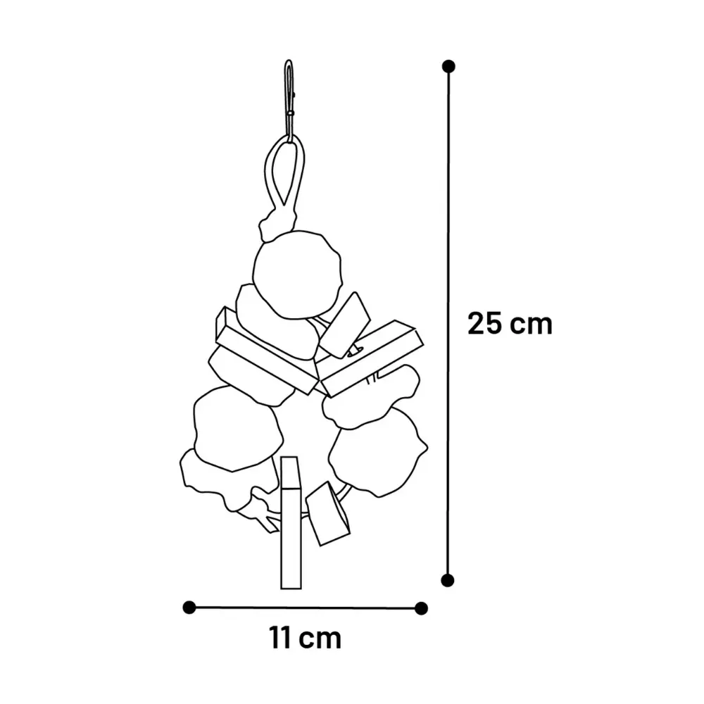 Hängleksak Fem 25 cm med loofah och pärlor