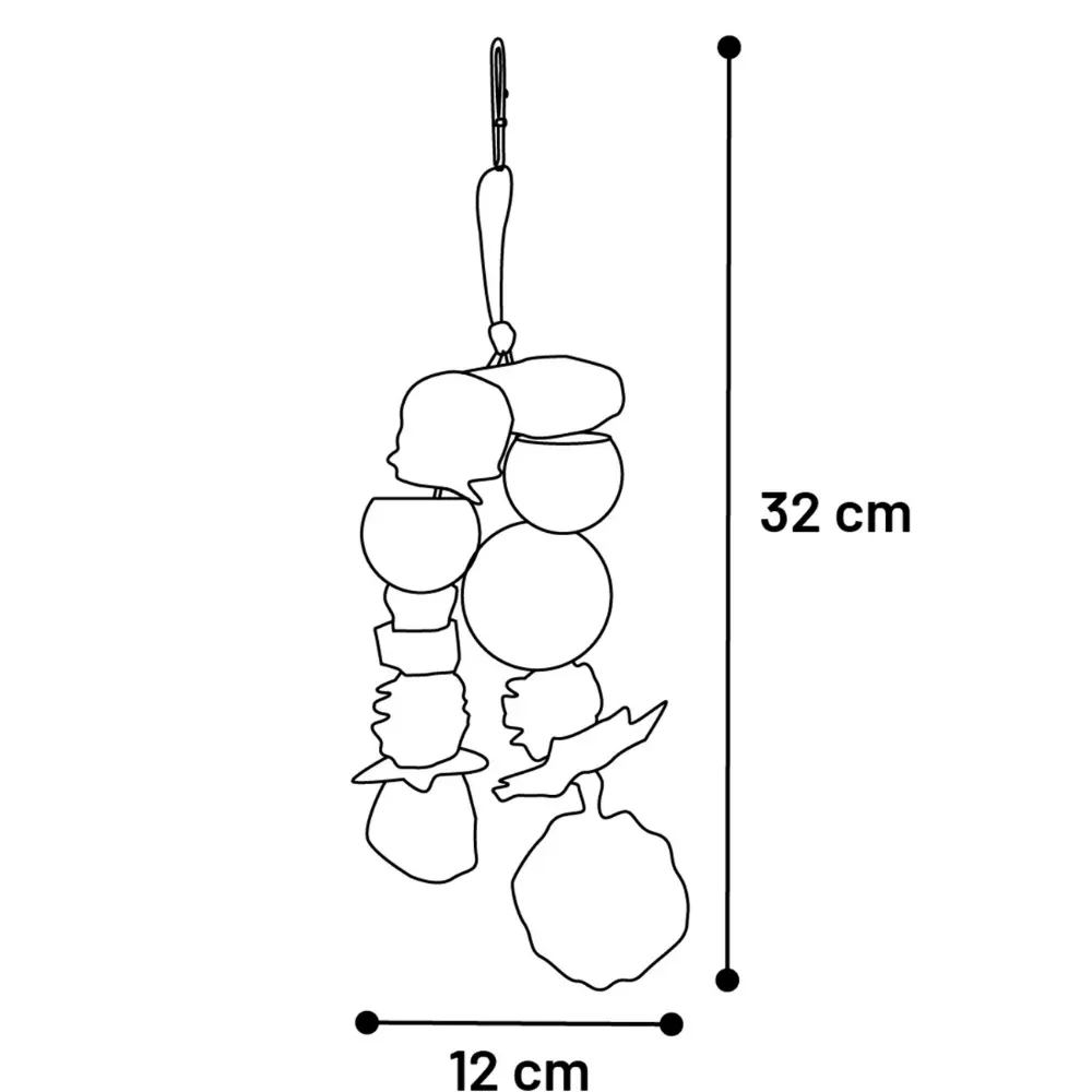 Hängleksak Jani 32 cm  med loofah och växtdelar