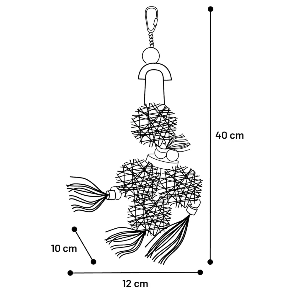 Fågelleksak med Majs och Repboll 40cm