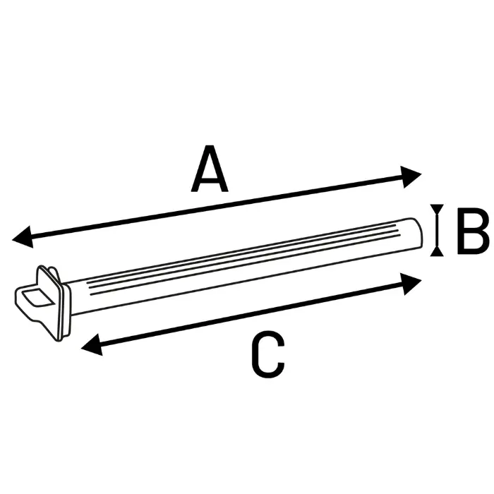 Ritning med mått på pinnen så den passar i fågelburen