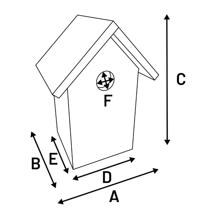 Ritning med mått på holken