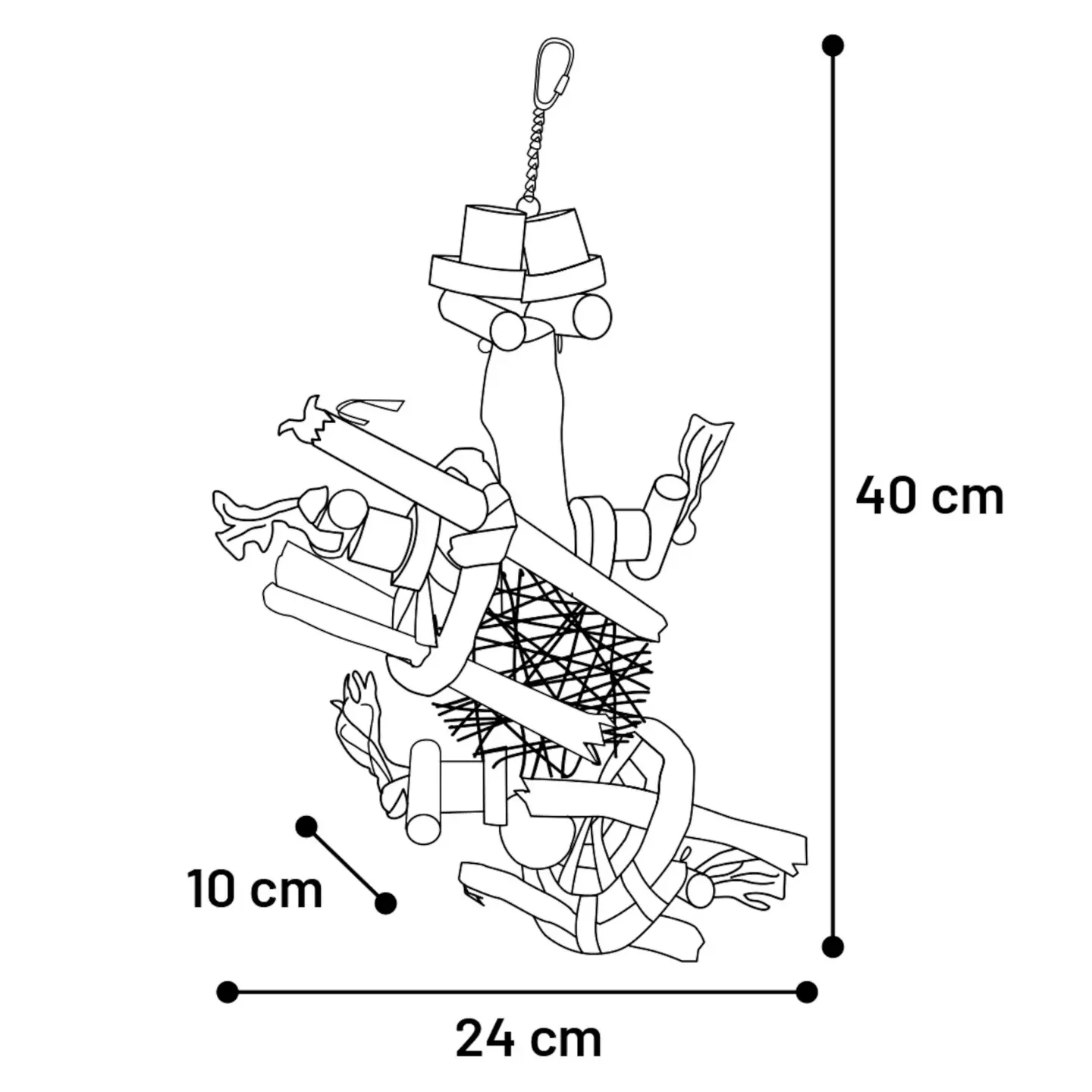 Hängleksak med Trä och Papper 40 cm