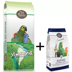 22 - Amazonia Papegojblandning 15 kg + Parakit och Papegoj Äggfoder 800g