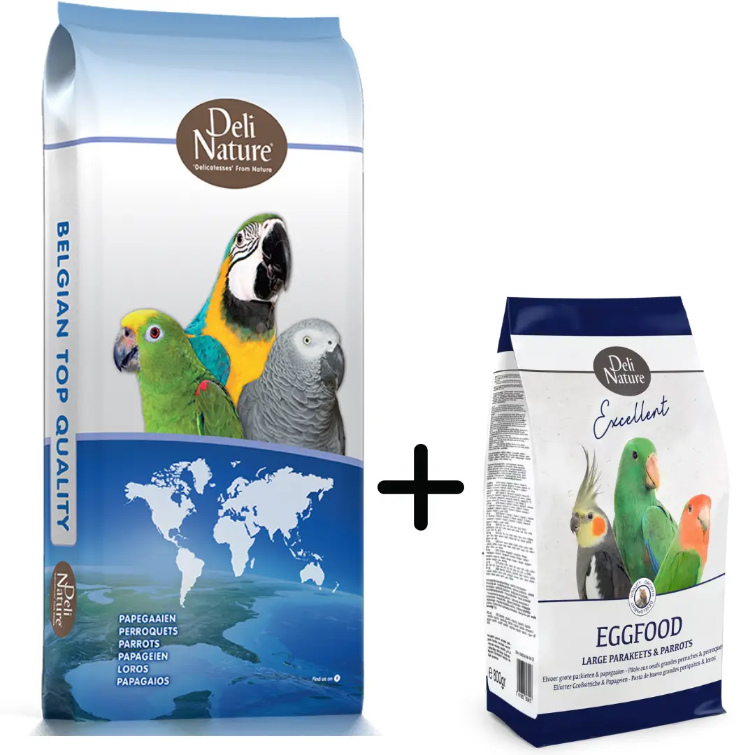 24 - Papegojblandning Caatinga 15 kg + Parakit och Papegoj äggfoder 800 g