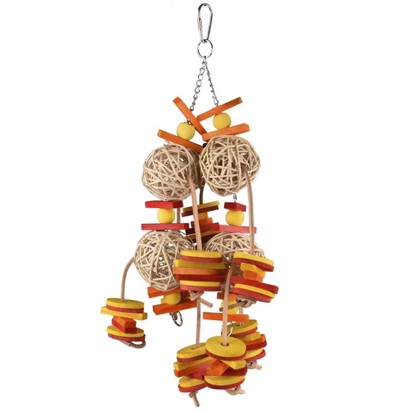 Rottingkulor Läder och Trä 43cm