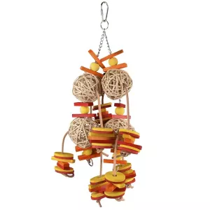 Rottingkulor Läder och Trä 43cm