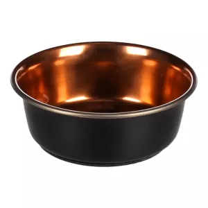 Matskål och vattenskål Ezra Rund Svart och Koppar