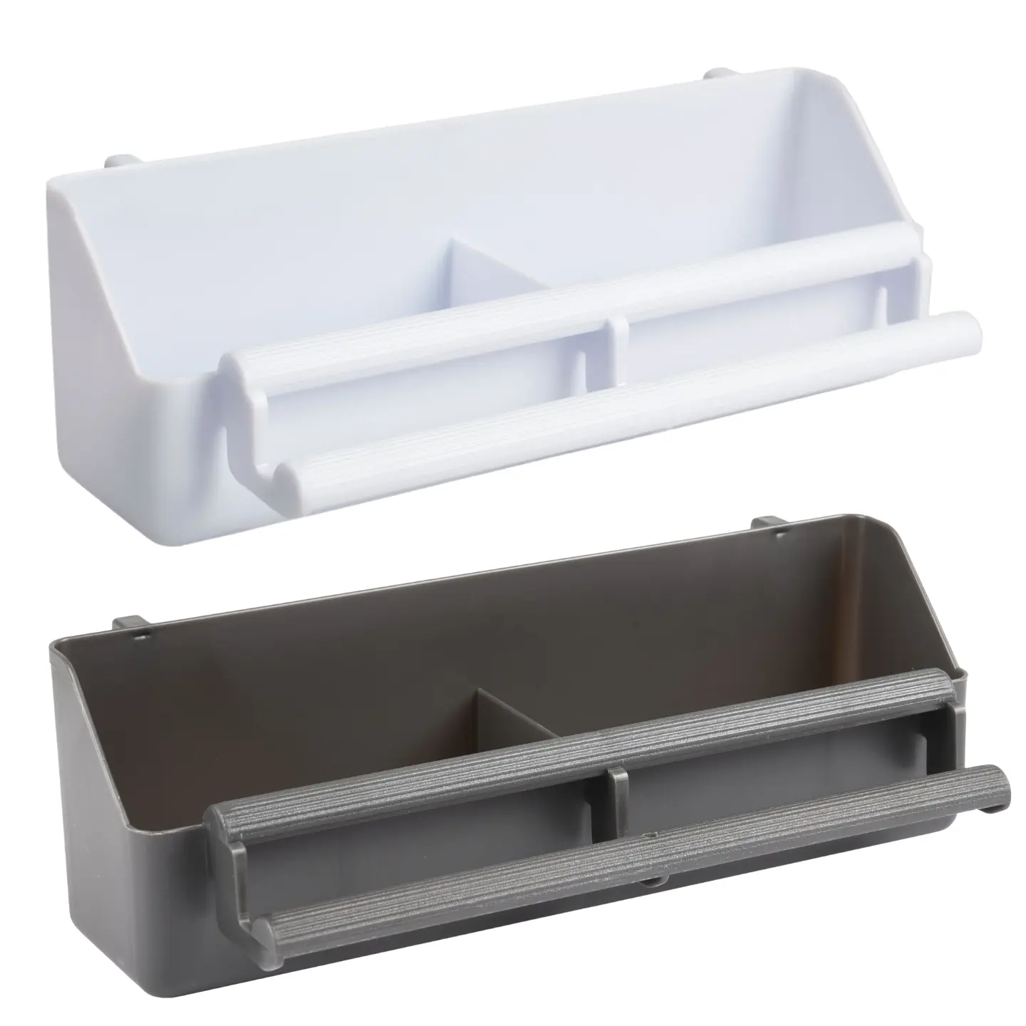 Fodertråg med Sittpinne 21 cm – Vit / Grå