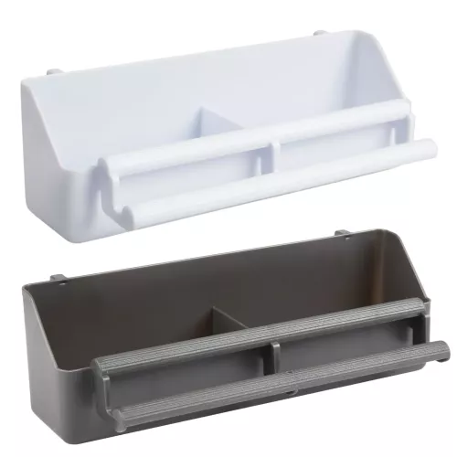 Fodertråg med Sittpinne 21 cm – Vit / Grå