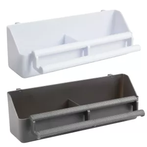 Fodertråg med Sittpinne 21 cm – Vit / Grå