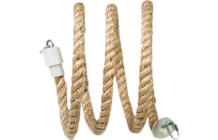 Långt sisalrep till papegojor att fästa i buren på två sidor