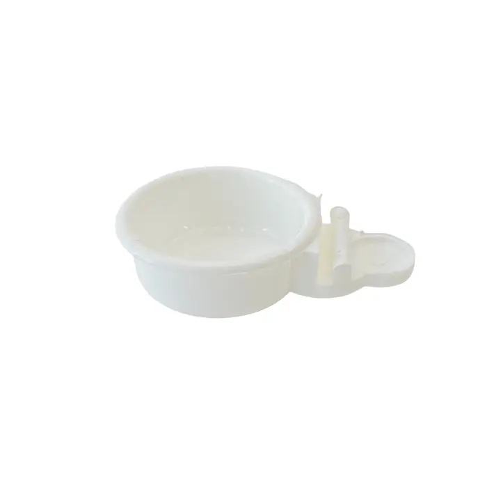 Skål för foder eller äggfoder att klämma i burens skjutdörr eller frontgaller