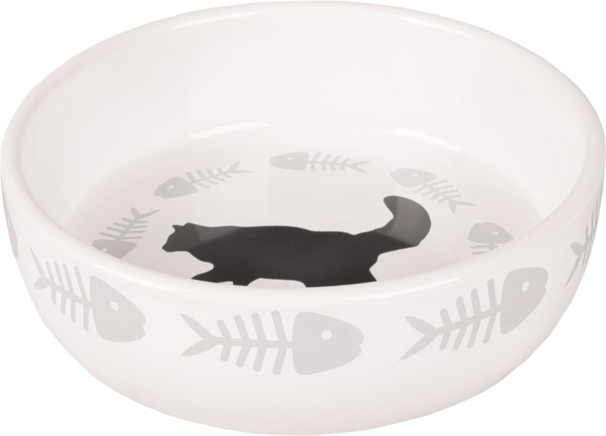 Kattskål svart motiv - Enkel