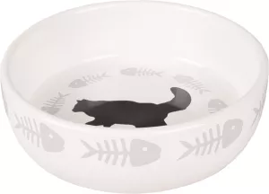 Kattskål svart motiv - Enkel