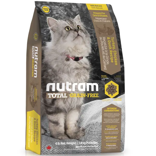 T22 Nutram katt Grain Free Kalkon, Kyckling och Anka