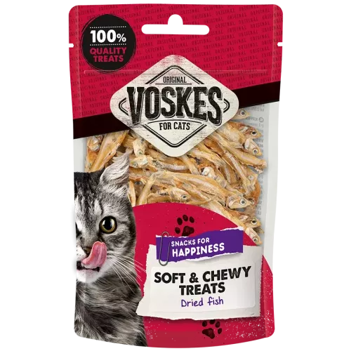 Voskes Torkad hel fisk för katt 60g