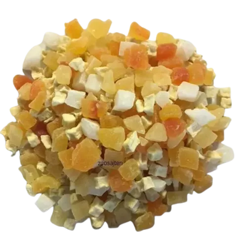 Tutti frutti mix med olika torkade frukter till fåglar och andra djur