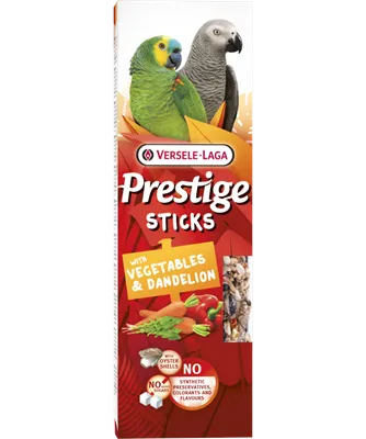 Förpackningen innehåller 2st sticks med fröer, grönskaer och maskros till papegojor och större fåglar. Fröpinnarna är en bra stimulans och bra mat utöver de vanliga fodret.